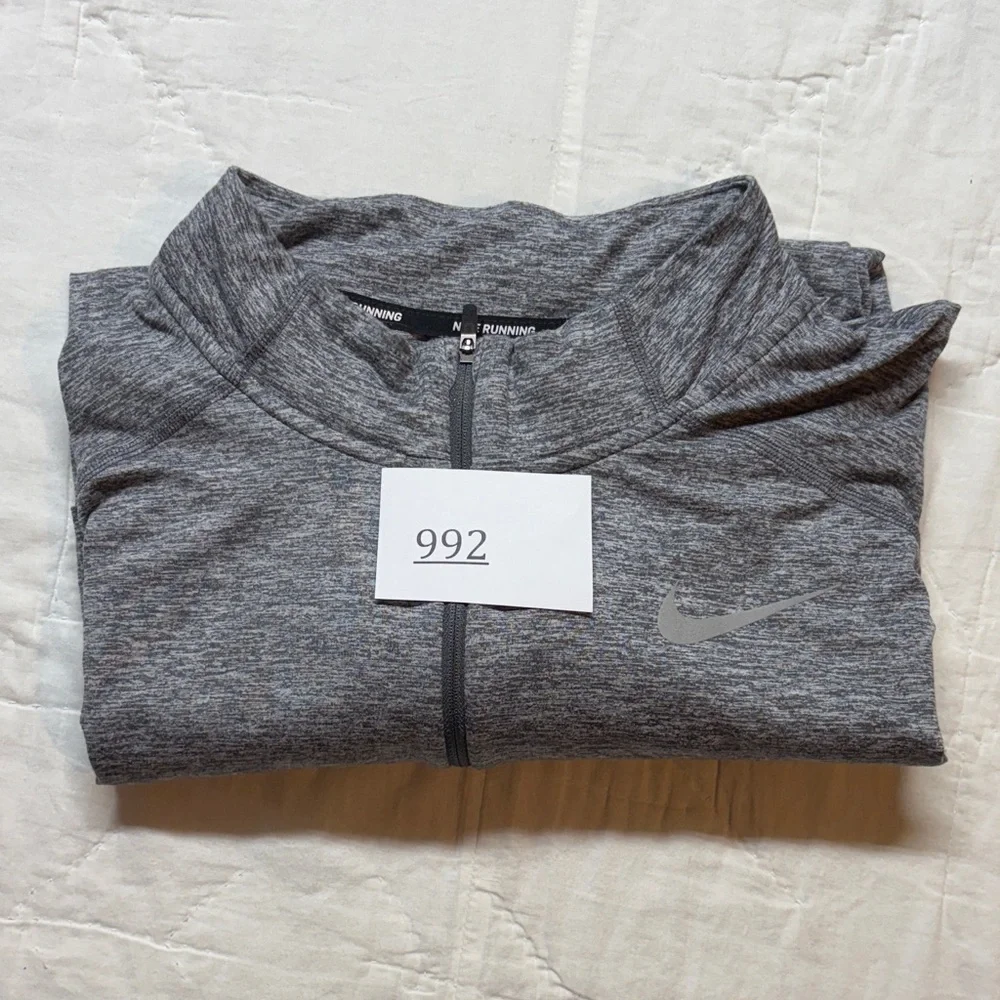 Nike Men's‎ XXL Dri-FIT Element 1/4 Zip Gray Running Pullover Layering Top